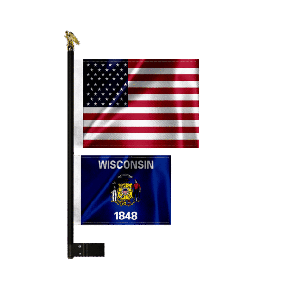 Golf Cart Flag Mount with 2 flags