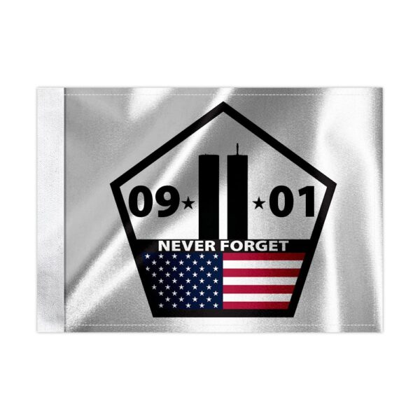 9/11 Memorial Towers/Pentagon Flag - Never Forget (White)